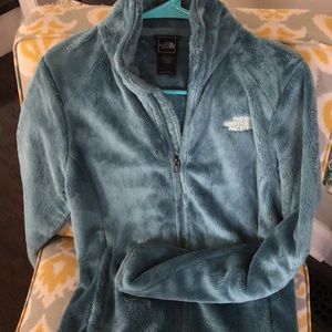Turquoise fully zip North Face  fuzzy Fleece